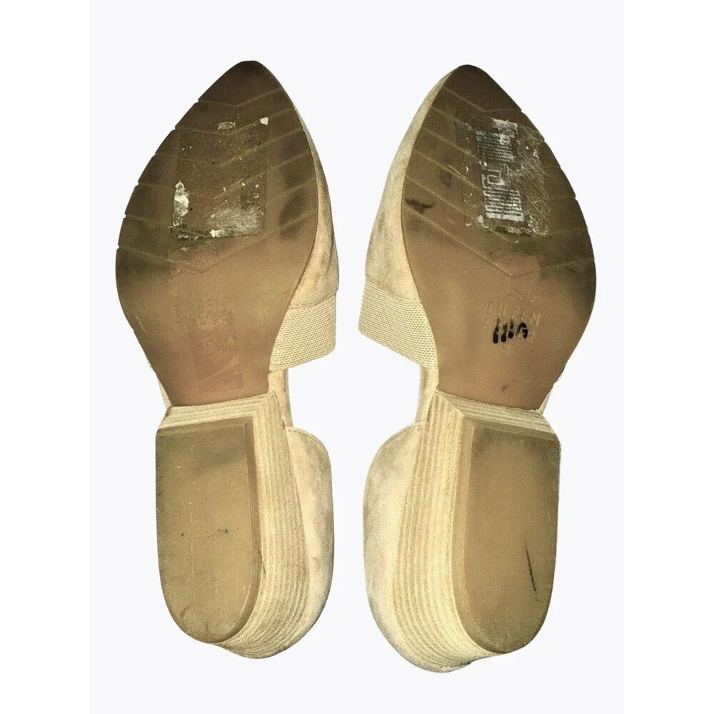 Eileen Fisher Hilly D’Orsay Suede Pumps Heels Pointed Toe Neutral Beige Taupe 8 - Picture 10 of 10